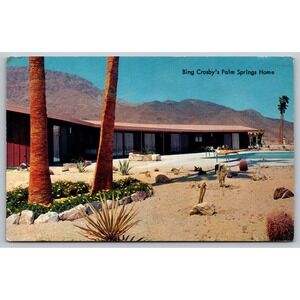 Bing Crosby's Palm Springs California Home Vintage Postcard
